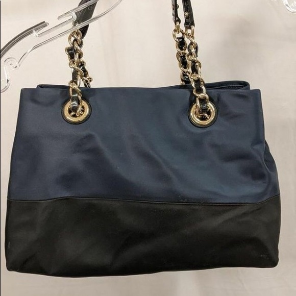 Kate Spade Navy Blue/Black Tote Bag with Gold Hardware - Picture 2 of 4